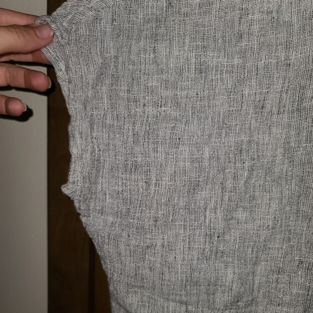Tahari linen Oversized short sleeved top size xs - Picture 8 of 8